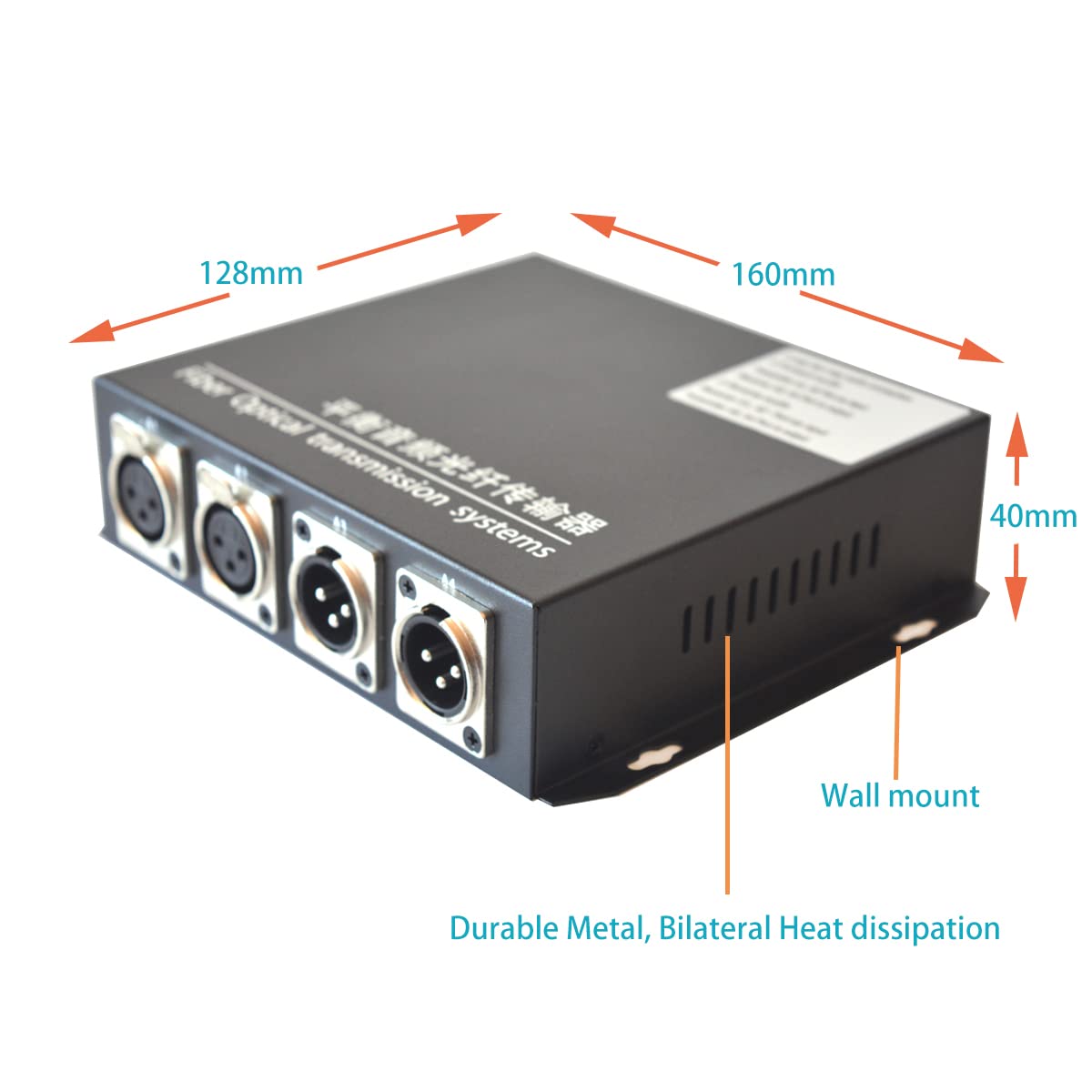 2 x BIDI 3 Pin XLR Balanced Audio Over Fiber Optic Extenders, Bidirectional Audio to Fiber converters Single Mode 20Km(12.4mi),SC Fiber Connector,A Set