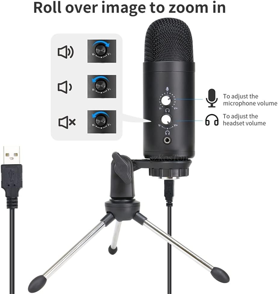 Professional Streaming Studio Condenser Microphone Game USB Microphone, Computer Singing Microphone with Stand (Color : D, Size