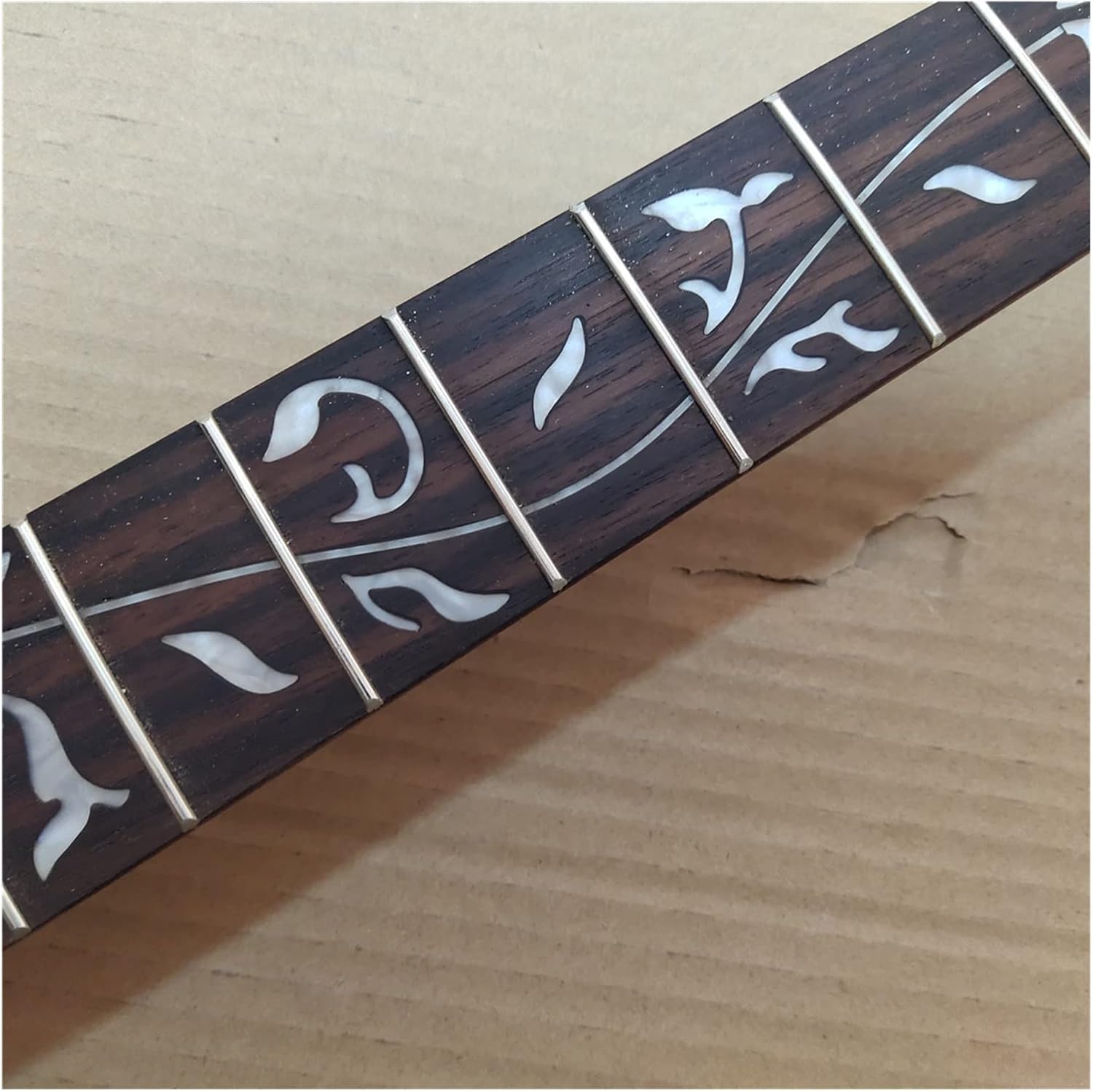 Unfinished 24 Frets Mahogany Electric Guitar Neck Replacement Rosewood Fingerboard Vine Inlay Guitar ​Neck Replacement