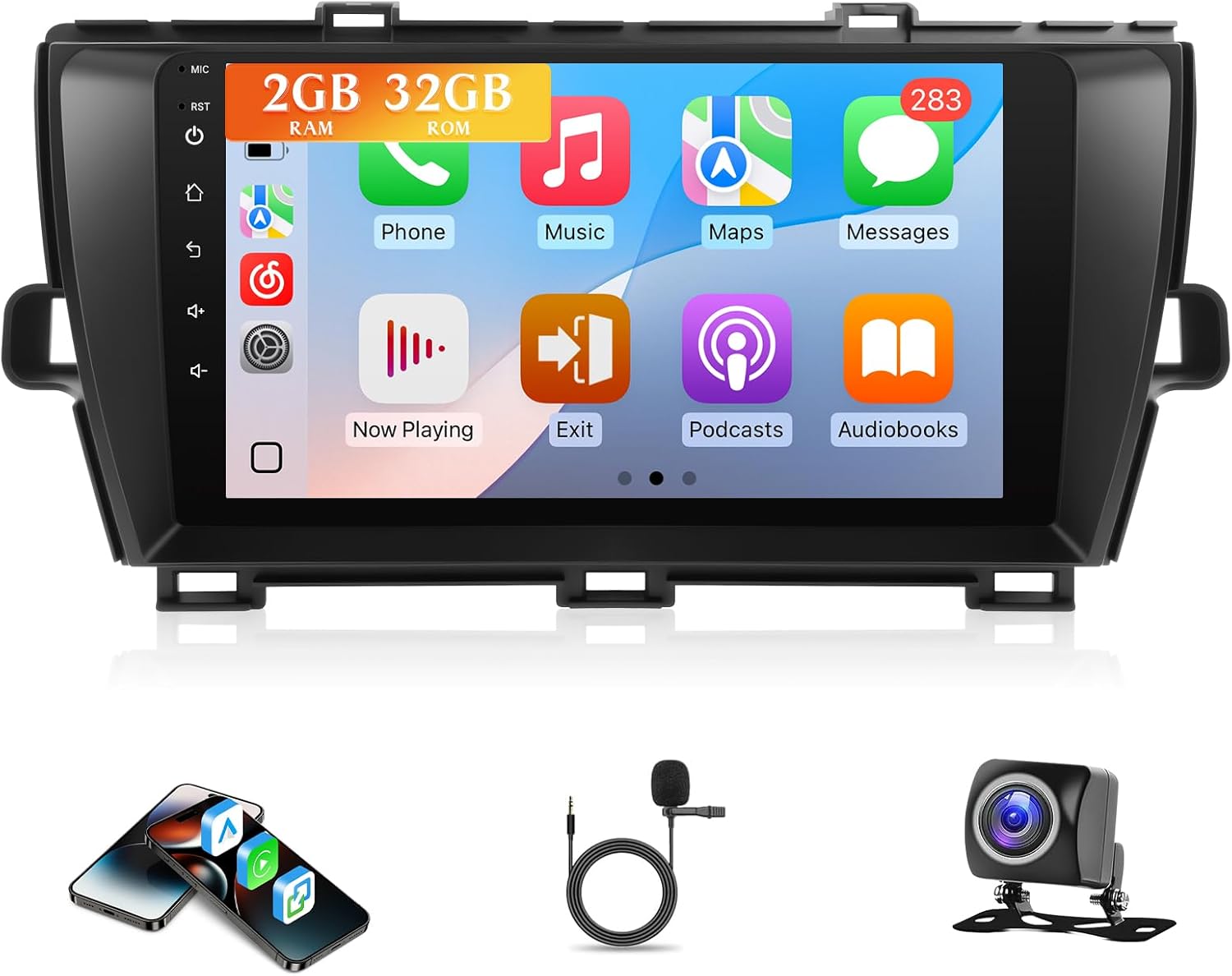 Leadfan Car Stereo Radio for Toyota Prius 2010-2015 Upgrade 9 Inch Touchscreen Android Head Unit Apple Carplay Android Auto for Toyota Prius GPS SWC WiFi Bluetooth+Backup Camera (Fit JBL Version)