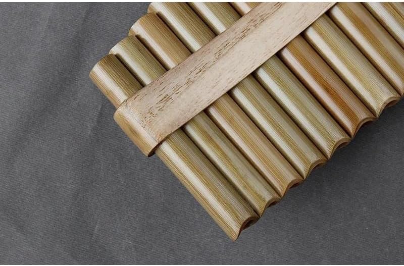 pan flute for beginners Handmade Pan Flute For Folk Musical Instruments Original Color Woodwind Instrument 15 Pipes (Color : Left)