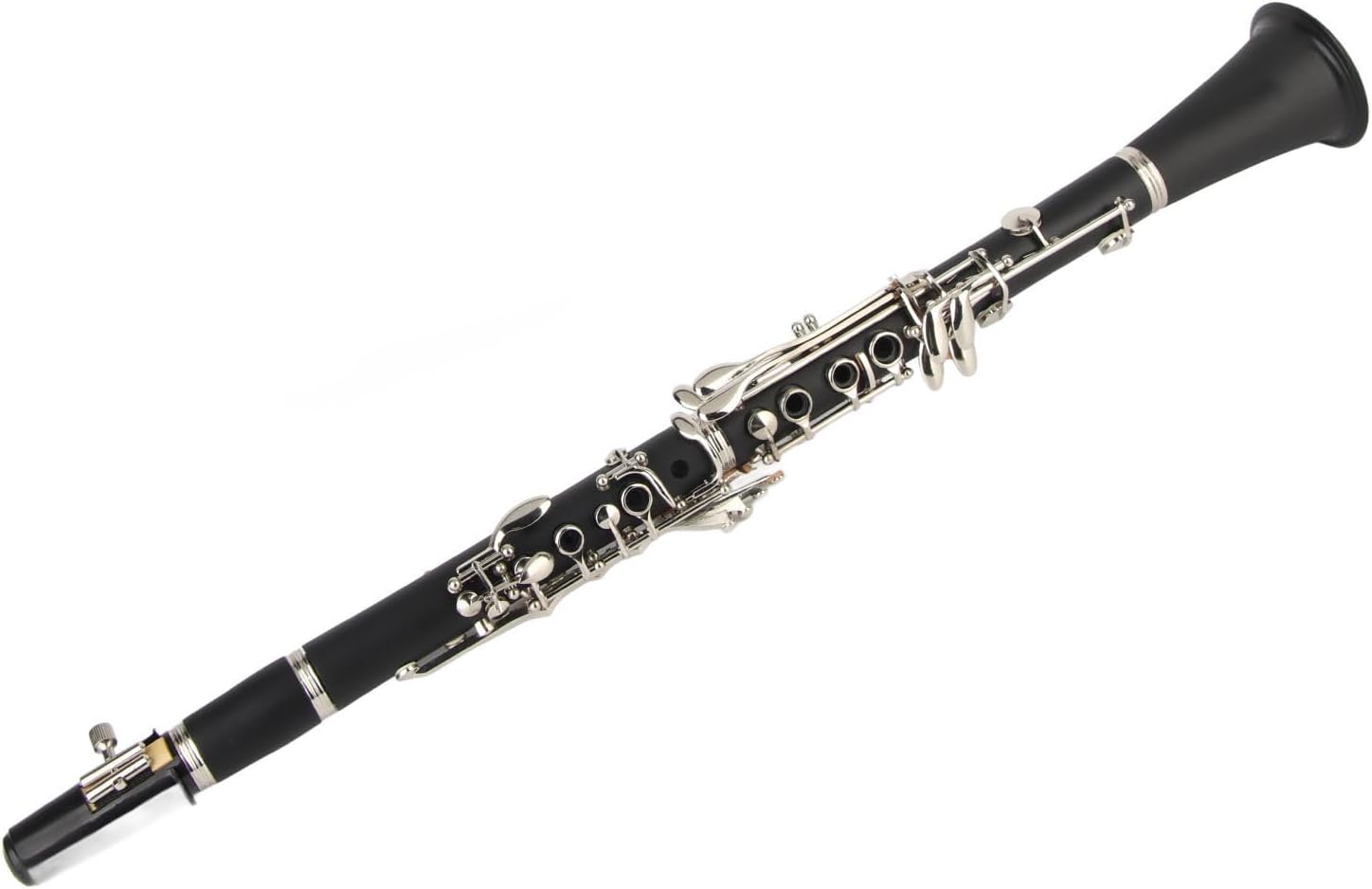 B Flat Clarinet, Clarinet 17Key Wood Bb with Cleaning Cloth Reed Screwdriver Box Musical Instrument for Intermediate Beginner (Black)