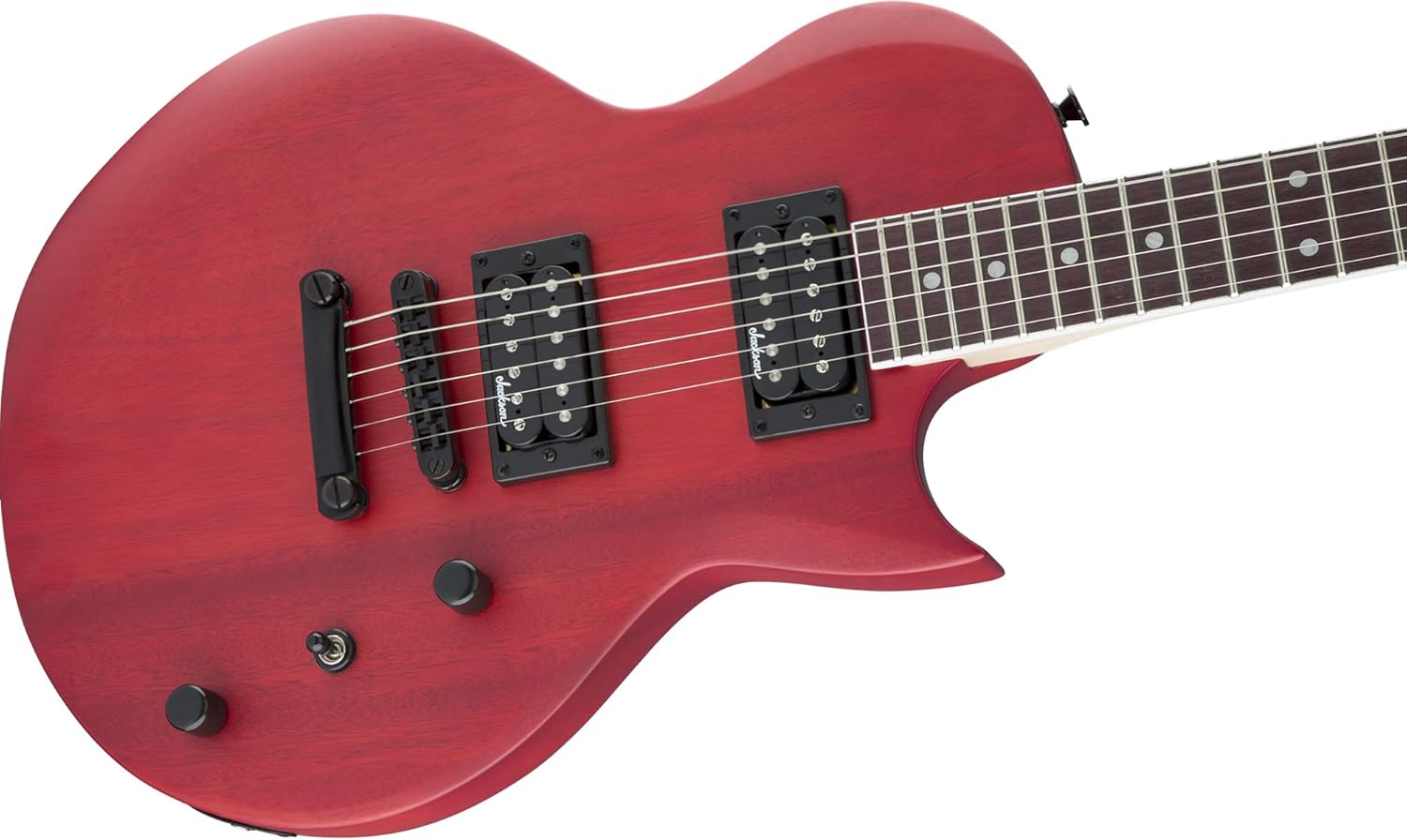 Jackson JS Series Monarkh SC JS22 Electric Guitar Red Stain Bundle with Instrument Cable, Strap, Clip-on Tuner, Picks, and Austin Bazaar Instructional DVD