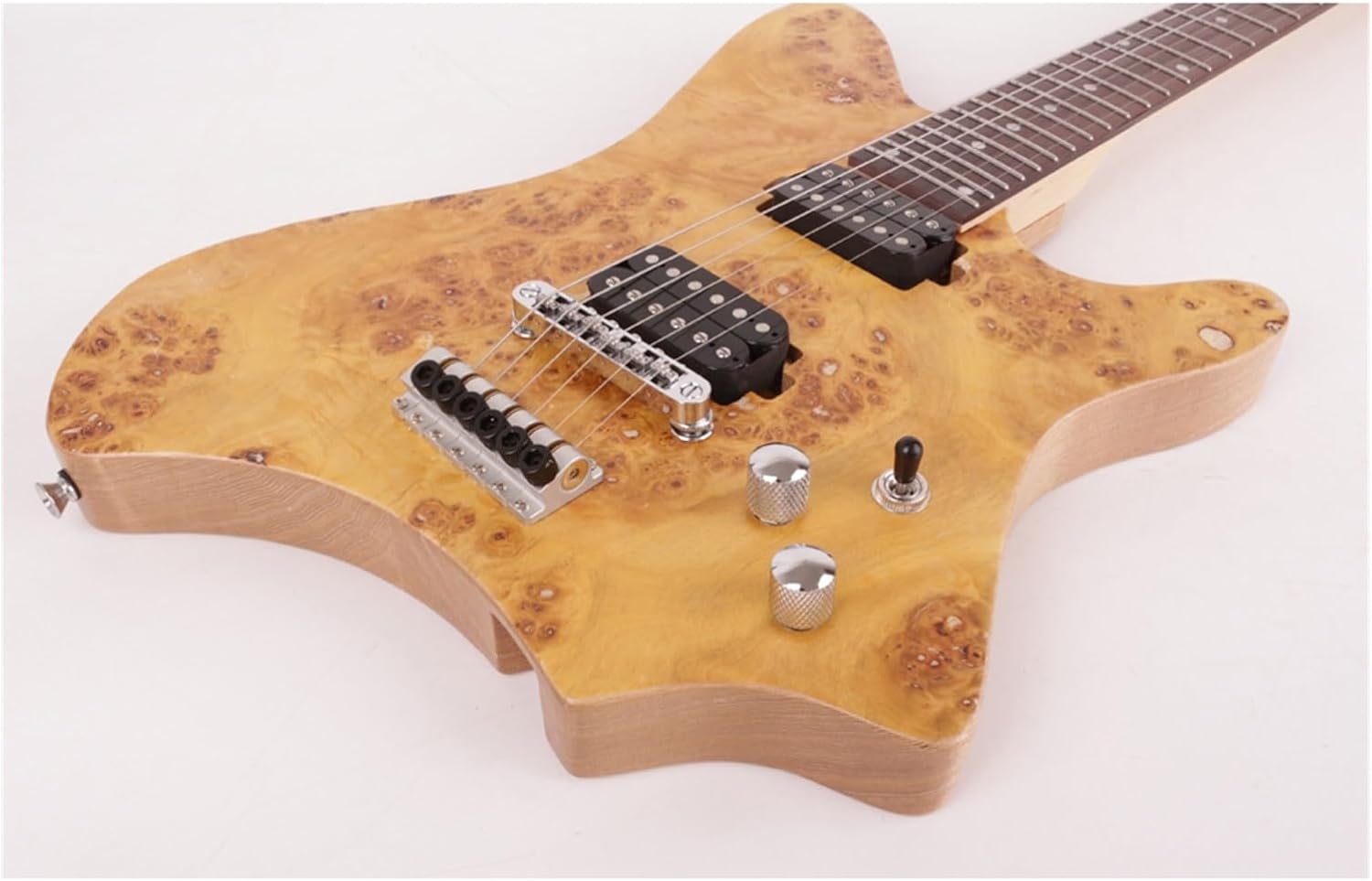 Maple/Mahogany Neck Rosewood Fingerboard Headless Travel Portable Electric Guitar Professional Headless Guitar (Color : 03)