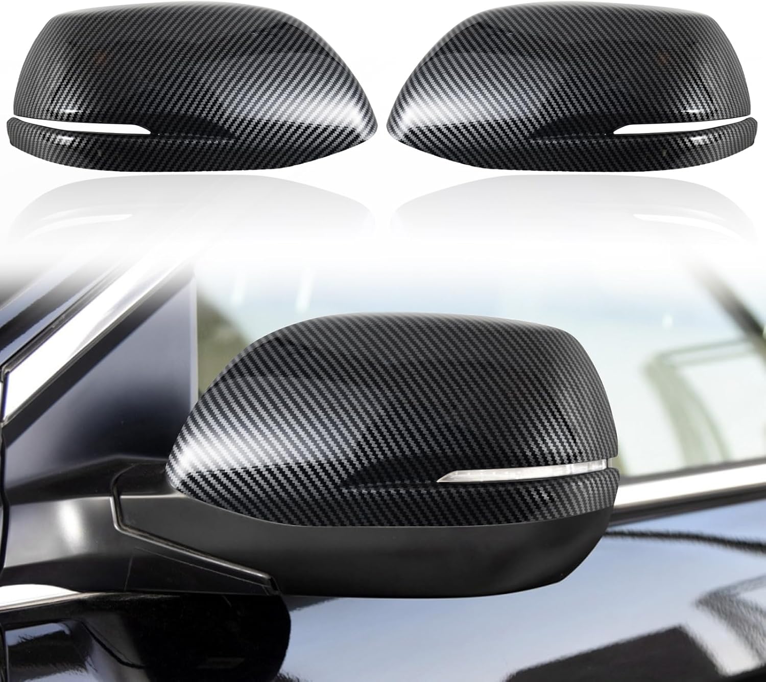 Car Rearview Mirror Cover Cap Housing Protective Cover for Exterior Mirrors Fit for Honda CRV CR-V 2012-2016 ‎4745472136777 (Cubic Printing Plastic, A Pair)