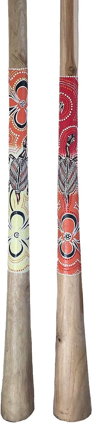 Jive Didgeridoo Instrument Hand Painted Solid Teak Wood Aboriginal Design Percussion Musical Instrument Professional Sound XL Size 52