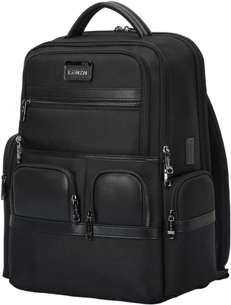 Laptop Business Backpack for Men & Women, Work Backpack Fits 15.6 Inch, Premium Quality Travel Bag with USB Charging Port, Water-Resistant, Durable Ballistic Nylon, Bookbag with Multiple Pockets