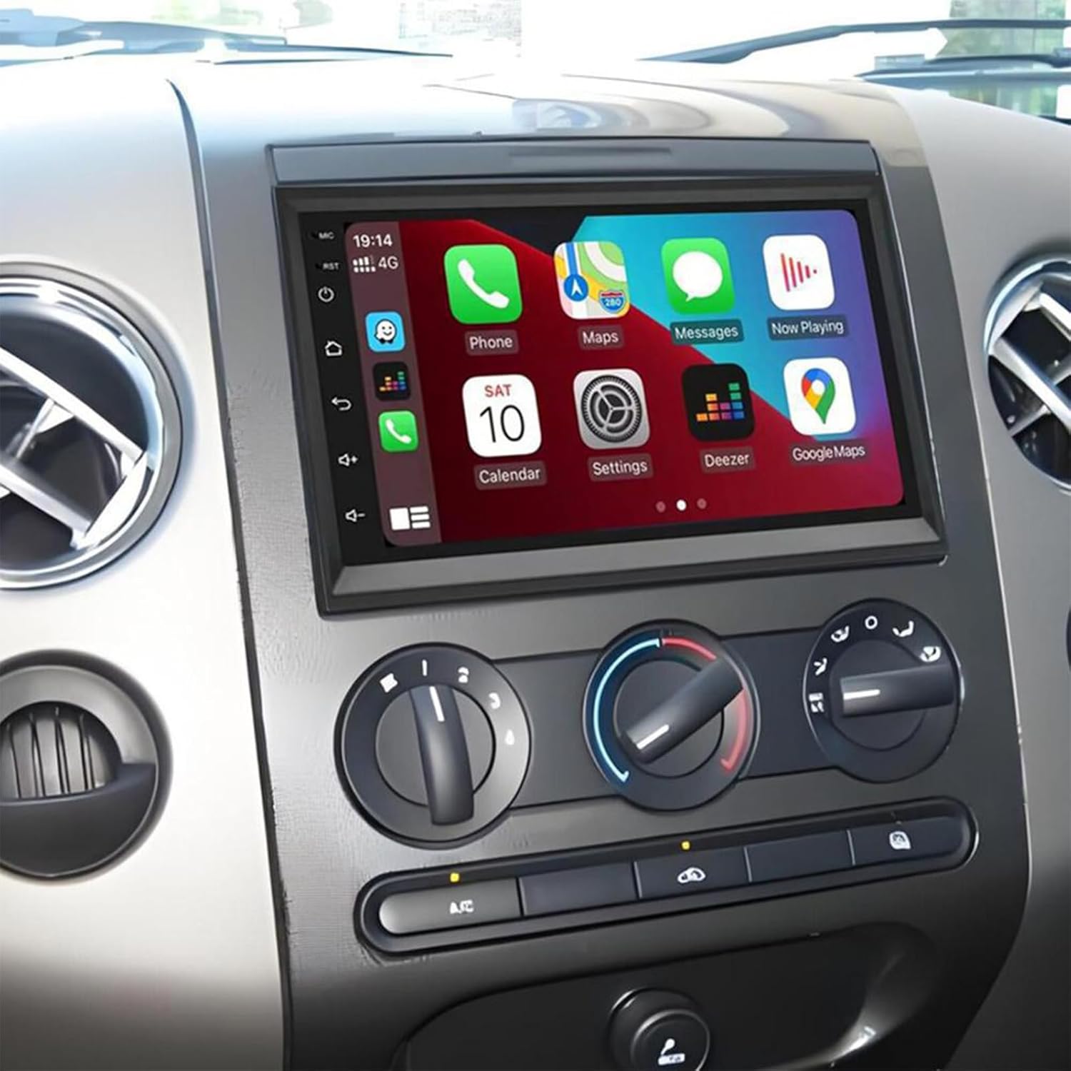 PHEZEN 7 inch Touchscreen Car Stereo Fit for Ford F150 2004-2008 F250 2006-2014, Android13.0 Car Radio for Escape Focus Mustang Expedition Fusion with Carplay Android Auto GPS Backup Camera - 2+32G