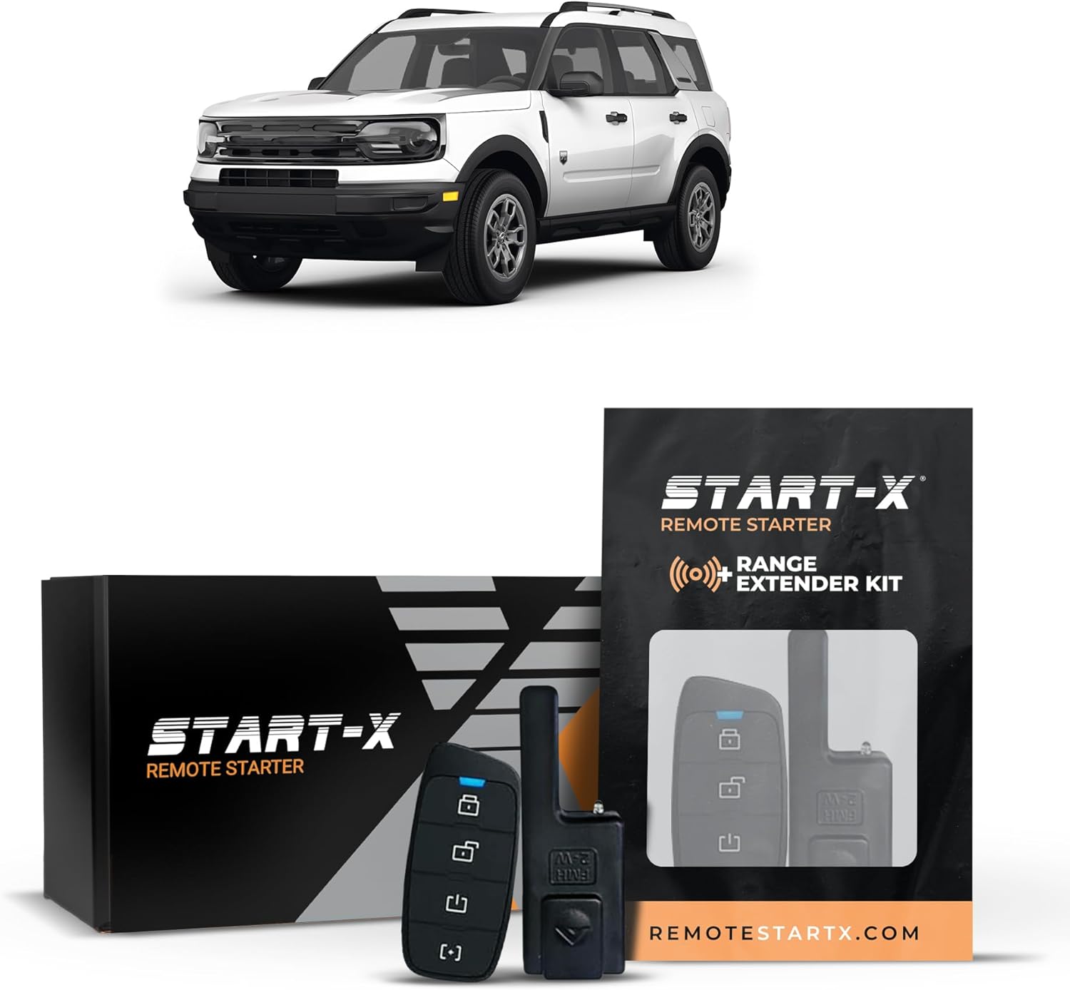 Start-X Remote Starter Kit + 3000ft 2 Way Range Extender for Ford Bronco Sport (2023-2024) Vehicles with Push-to-Start Ignition
