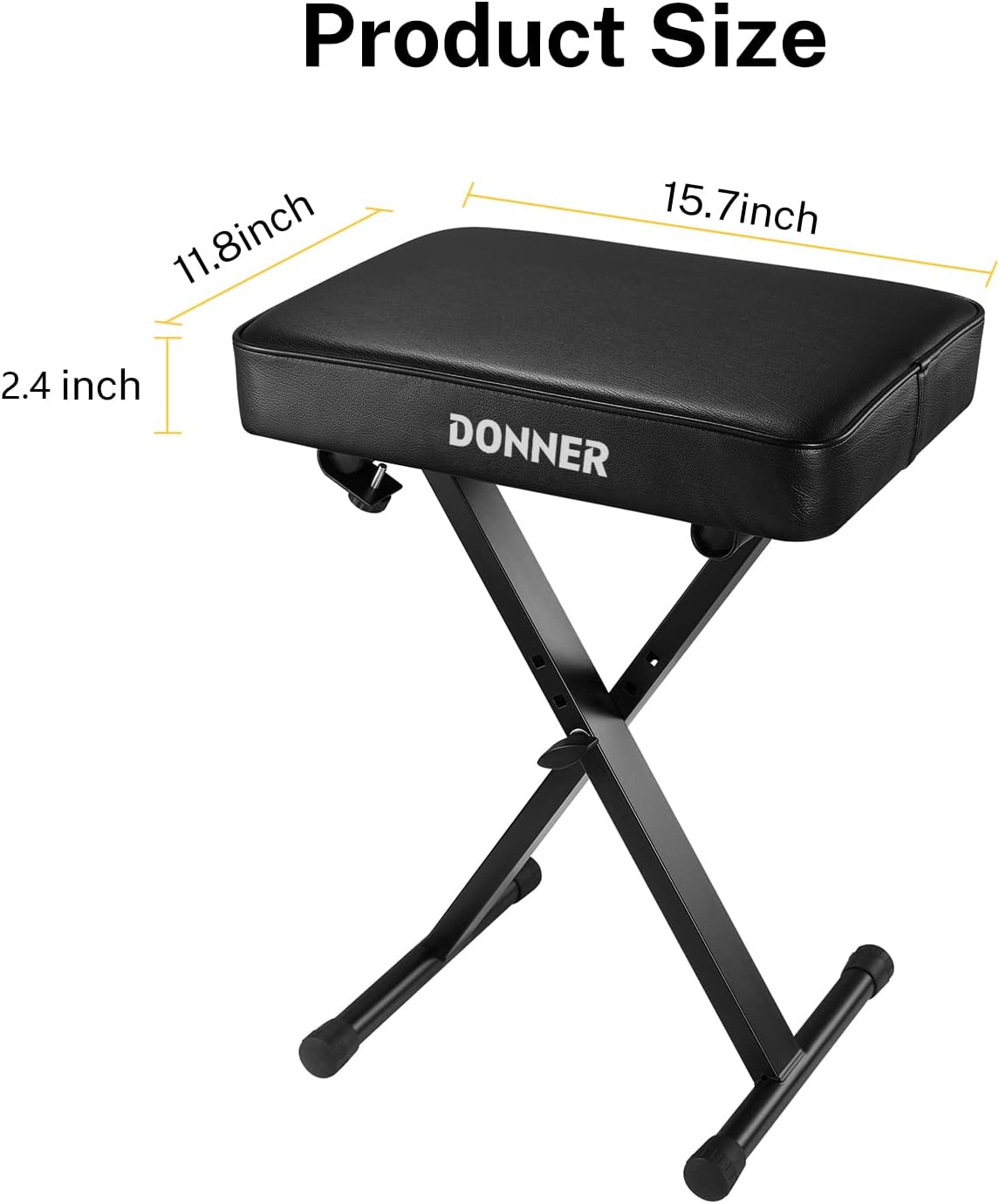 Donner DEP-20 Beginner Digital Piano + Adjustable Keyboard Bench 2.4 Inch Thickness
