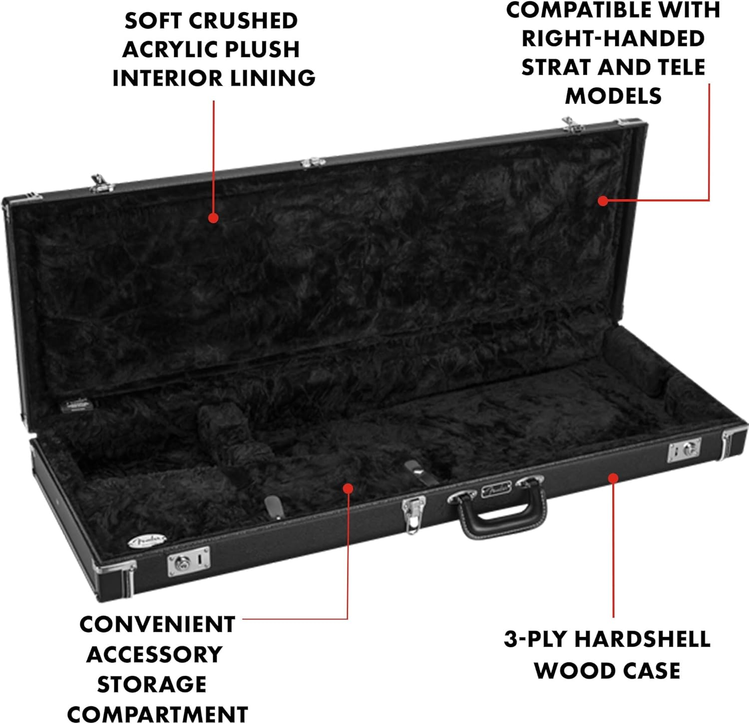 Fender Classic Series Wood Case, Stratocaster/Telecaster, Black