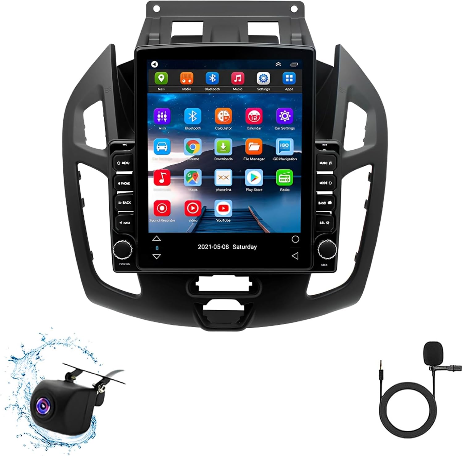 Android 13 Double Din Car Stereo Compatible with Transit Connect 2014-2018, 4G+64G 9.7