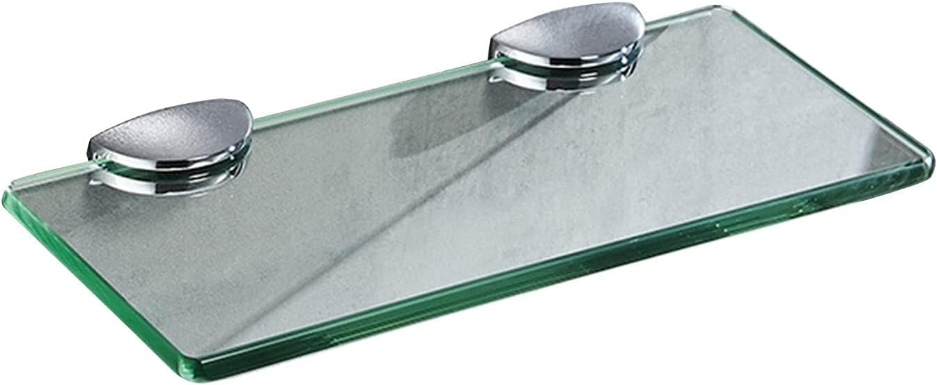 IOCCIOBB Bathroom Glass Shelf Glass Shelf Bathroom Shower Shelf, 8MM Thick Tempered Glass Wall Mount, Rectangular with Alloy Plating Bracket (Size : 42.5cm)