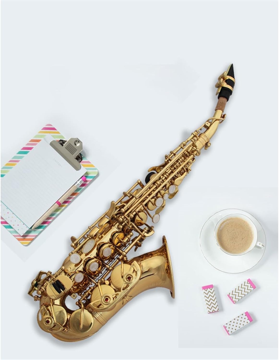 B Flat Bent Pipe Tenor Saxophone Gold Adult Bent Pipe Small Saxophone Wind Instrument