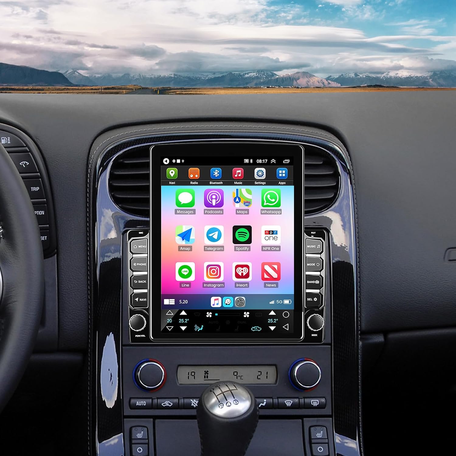 Car Stereo Radio for Chevrolet Corvette 2005-2013 with Wireless Carplay & Android Auto,9.7 Inch Car Audio Receiver GPS Navigation Unit with Bluetooth Head Unit Backup Camera WiFi SWC- 2G+32G