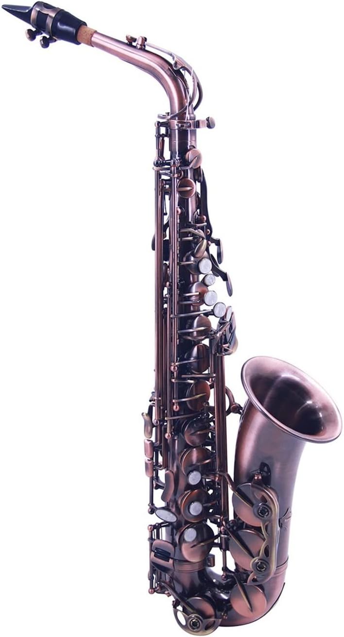 Sax Beginners Kit EB Alto Saxophone Sax Vintage Green 802 Key Type Instrument with Carrying Case Reed Cleaning Brush Cloth Wind Instrument (Color : AS-130AB)