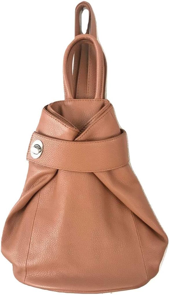 Stella Convertible Leather Backpack Purse for Women – Anti-Theft Italian Tote Bag for Travel, Work & Casual (Cognac Tan)
