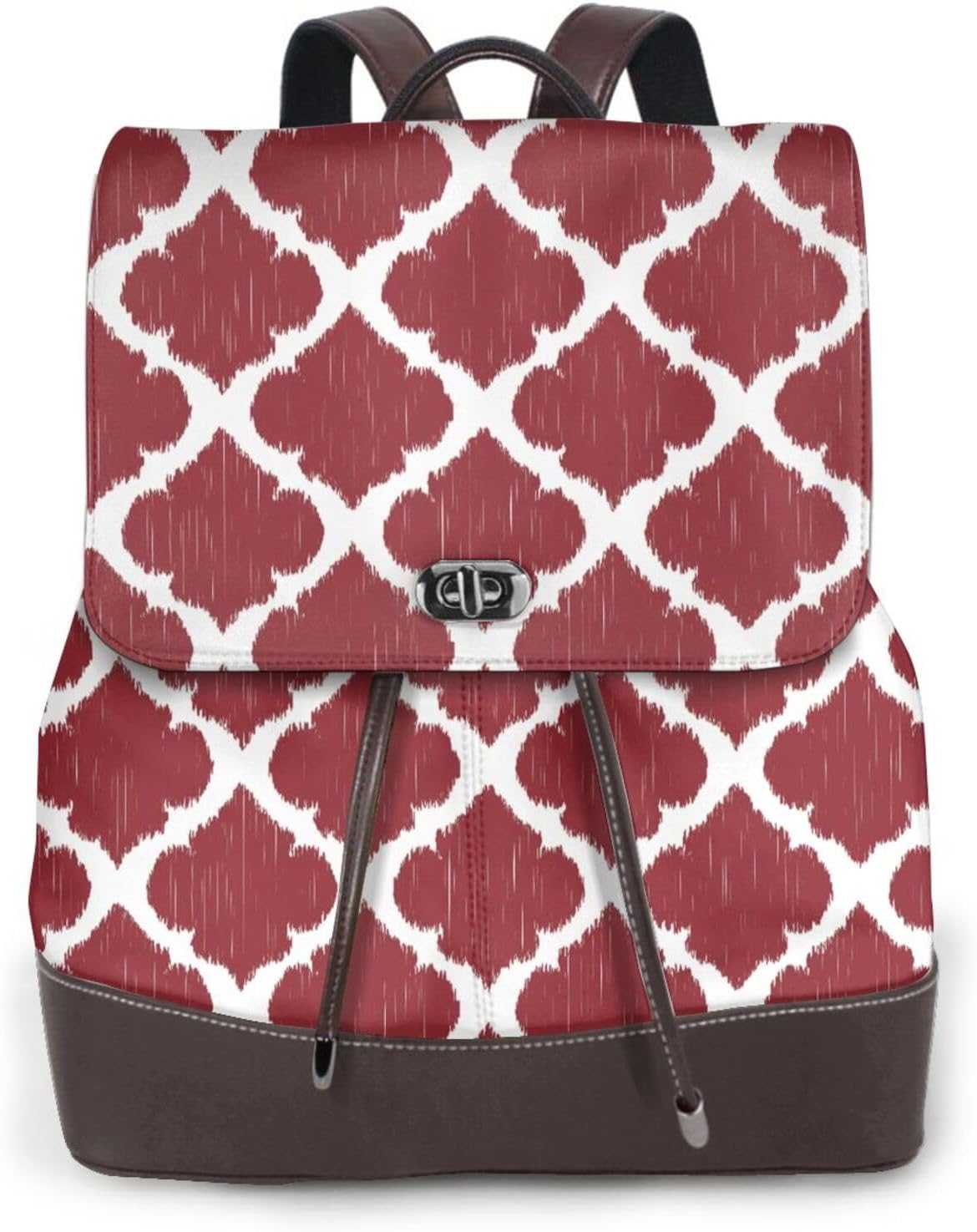 Red Moroccan for Womens Backpack Purse Microfiber PU Anti-theft Large Fashion Designer Travel Bag Ladies Shoulder Bags