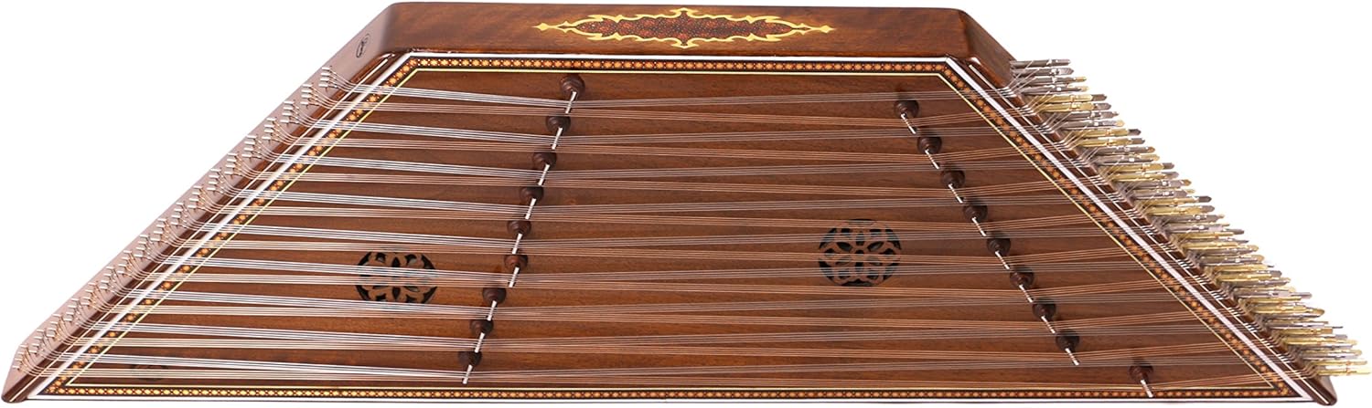 Quality Persian Santoor Santour Santur- dulcimer 9 kharak (bridge) Goldar with hard case and accessories
