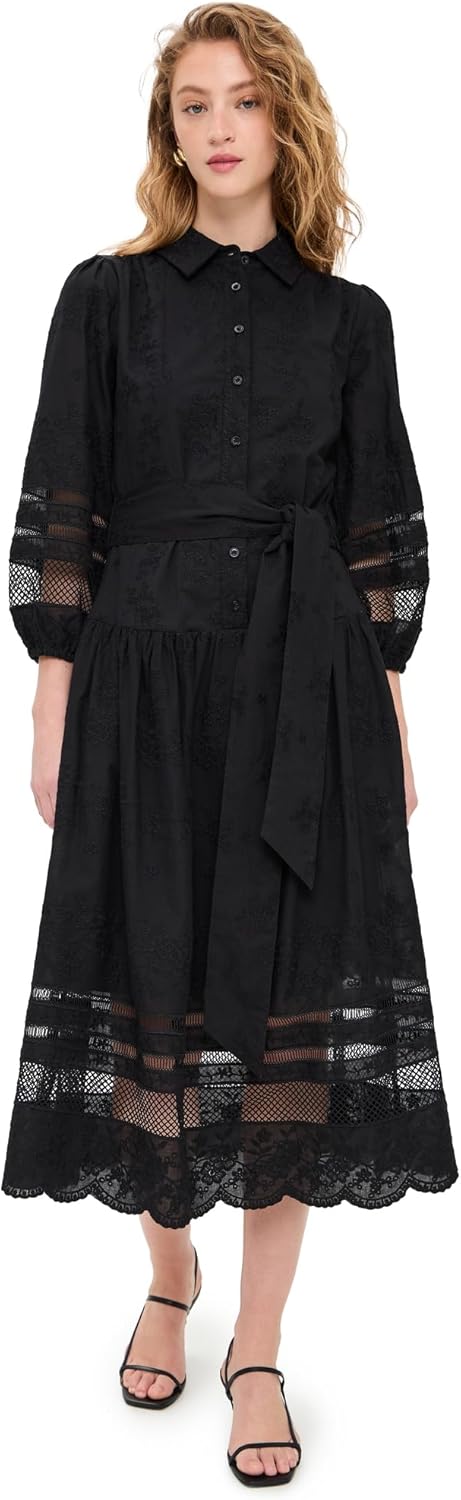 Shoshanna Womens Cotton Eyelet Magnolia Dress