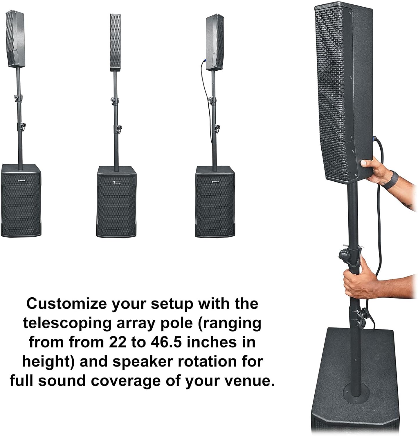 Rockville TITAN COLUMN 12 Powered Array System, 12