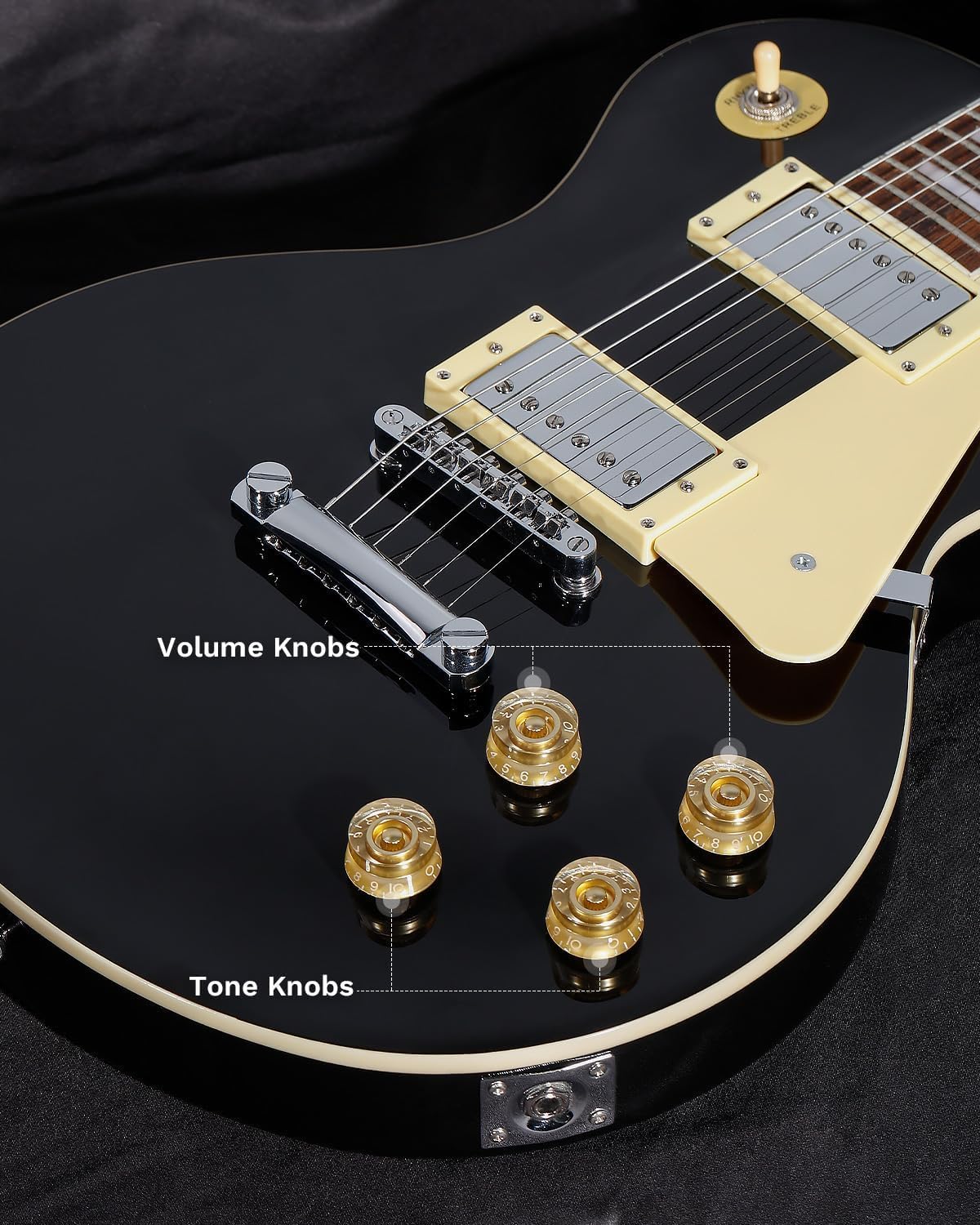 SC Electric Guitar Series - SC Electric Guitar with 5W Mini Amplifier，Mahogany Body, Rosewood Fingerboard, Humbuckers Pickups, Tune-O-Matic Bridge, C Neck (Black)