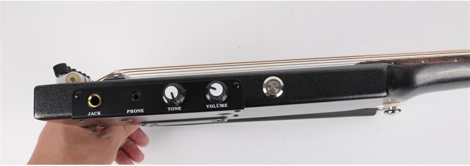 Full Scale Length Headless Silent Travel Electric Guitar Right/Left Hand Portable Foldable Guitar Professional Headless Guitar (Color : Left 01)