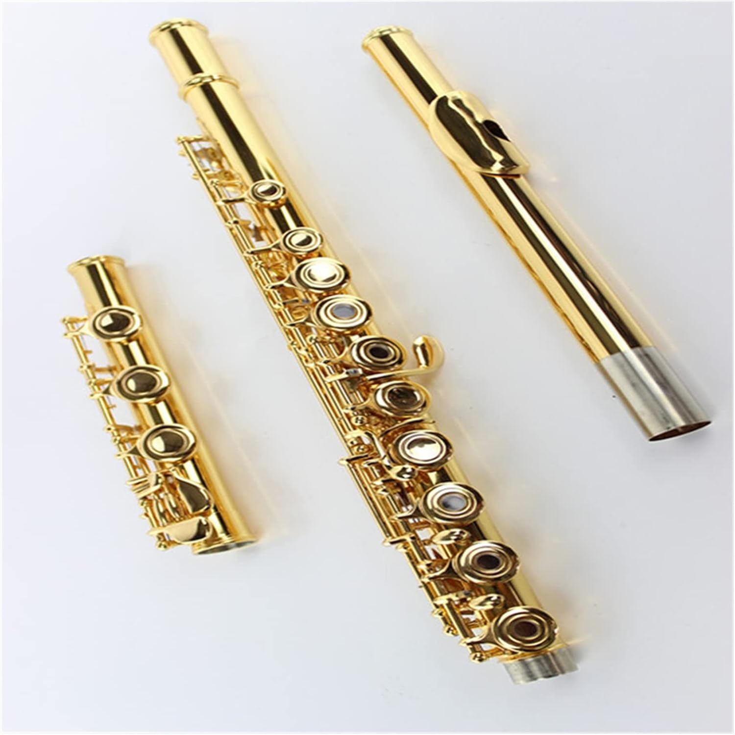 Flutes Musical Instrument Wind Instrument Gold-Plated 17-Hole Open-Hole C-Tune Flute White Copper Gold Key B Tail E Key Gold Flute