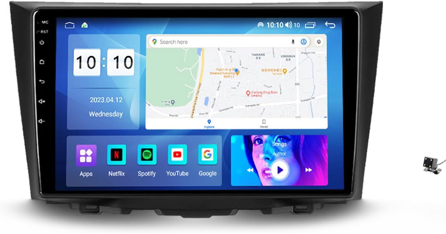 Car-play & Android Auto Car Stereo Receiver, Android 12 Ultra-Thin Car Radio, Compatible with Suzuki Kizashi 2009-2015, Bluetooth 5.0/5 Sets of UI, 9'' Touchscreen FM RDS SWC Camera