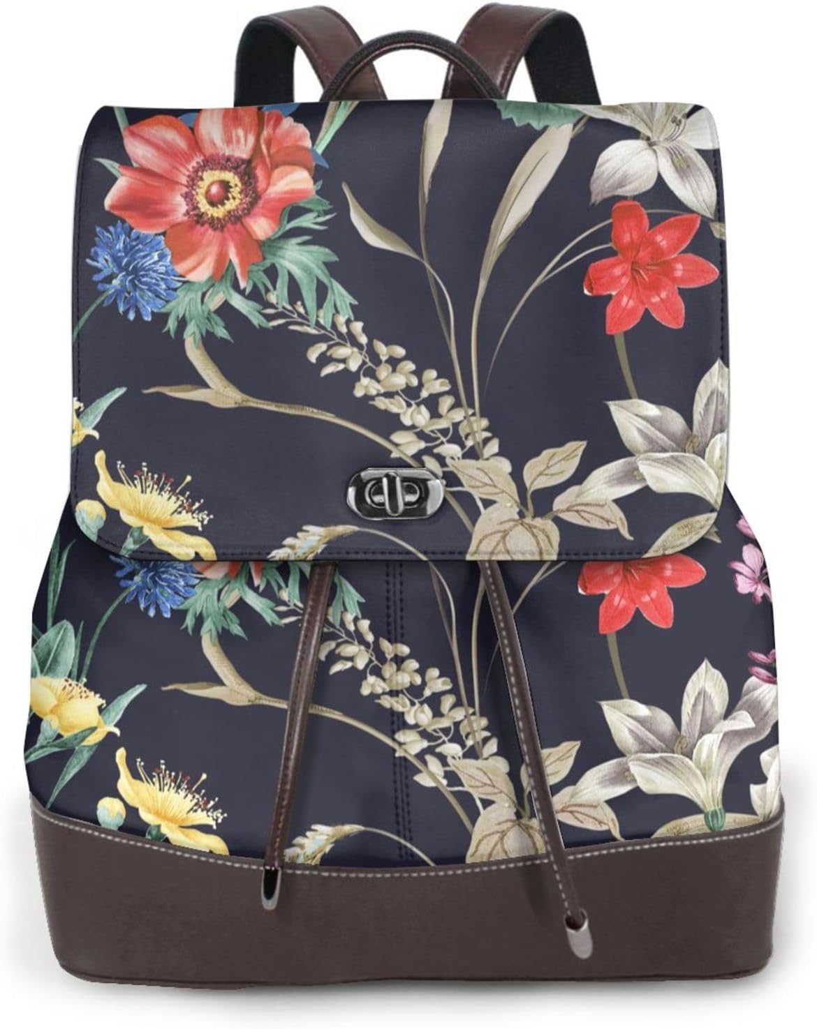 Peony Rose for Womens Backpack Purse Microfiber PU Anti-theft Large Fashion Designer Travel Bag Ladies Shoulder Bags