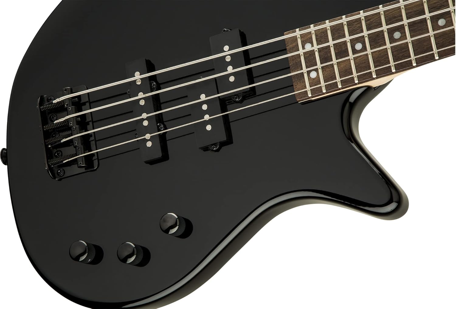 Jackson JS2 Spectra Bass Guitar - Gloss Black Bundle with Cable, Tuner, Strap, Picks, and Austin Bazaar Instructional DVD