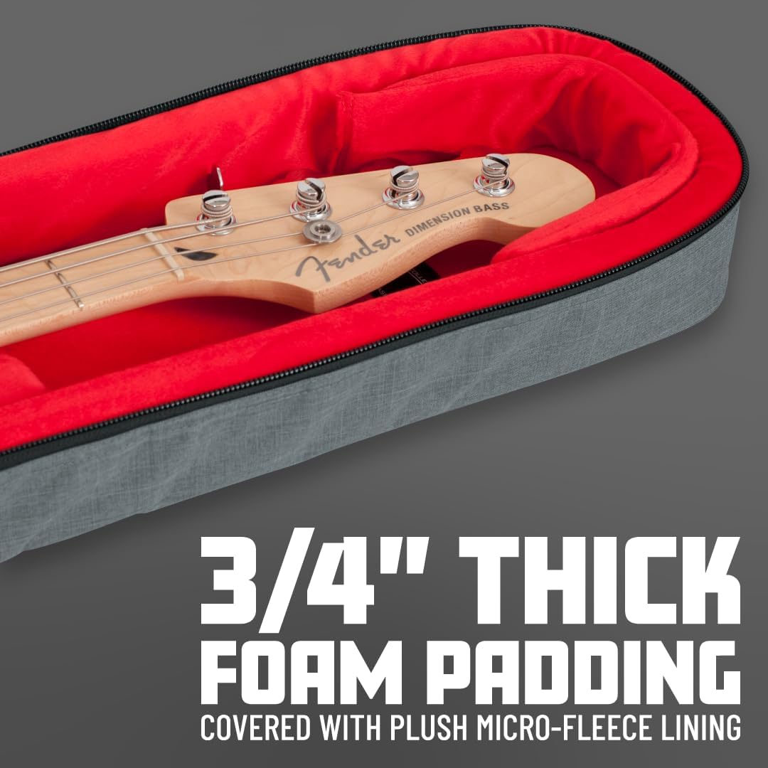 Gator Cases Transit Series Lightweight Electric Guitar Gig Bag with Back Pack Straps and Rubberized Base, Charcoal Black Exterior (GT-ELECTRIC-BLK)