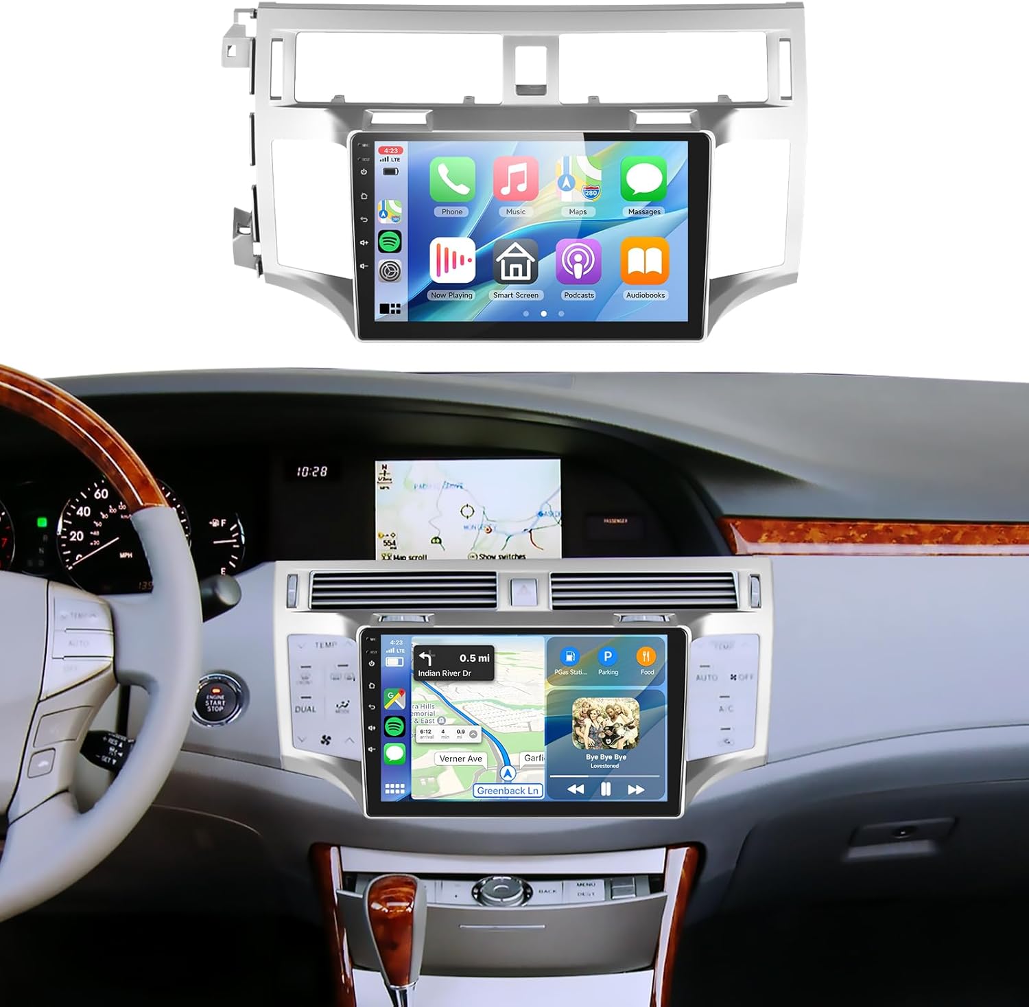 5/6GhzWiFi,for Toyota Avalon 2005-2010 5.1Bluetooth Radio,Snapdragon 8-Core Android 13 Car Stereo 4GB+64GB,9 Inch IPS Touchscreen,Wireless Carplay/Android Auto Hires GPS DSP FM/RDS SWC Backup Camera