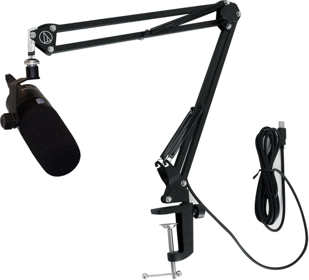 Audiosavings Bundle: (1) Presonus PD-70 Dynamic Cardioid Broadcast Mic Podcast Recording Microphone Bundle with (1) Audio Technica Boom Arm for USB Microphone Recording Mics (2 Items)