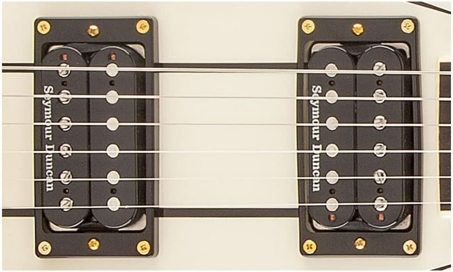 Jackson Pro Series Rhoads 6-String Electric Guitar (Ivory with Black Pinstripes) Bundle with Jackson Rhoads RR 6/7 Molded Case (2 Items)