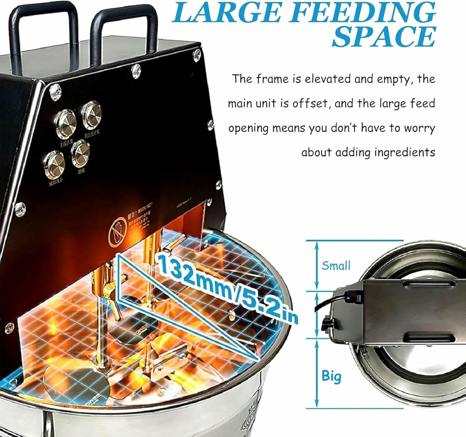 60W Electric Fruit Press Strainer Machine, Commercial Electric Food Stirrer Pot, Stainless Steel Automatic Mixer Machine with Double Stirring Paddle