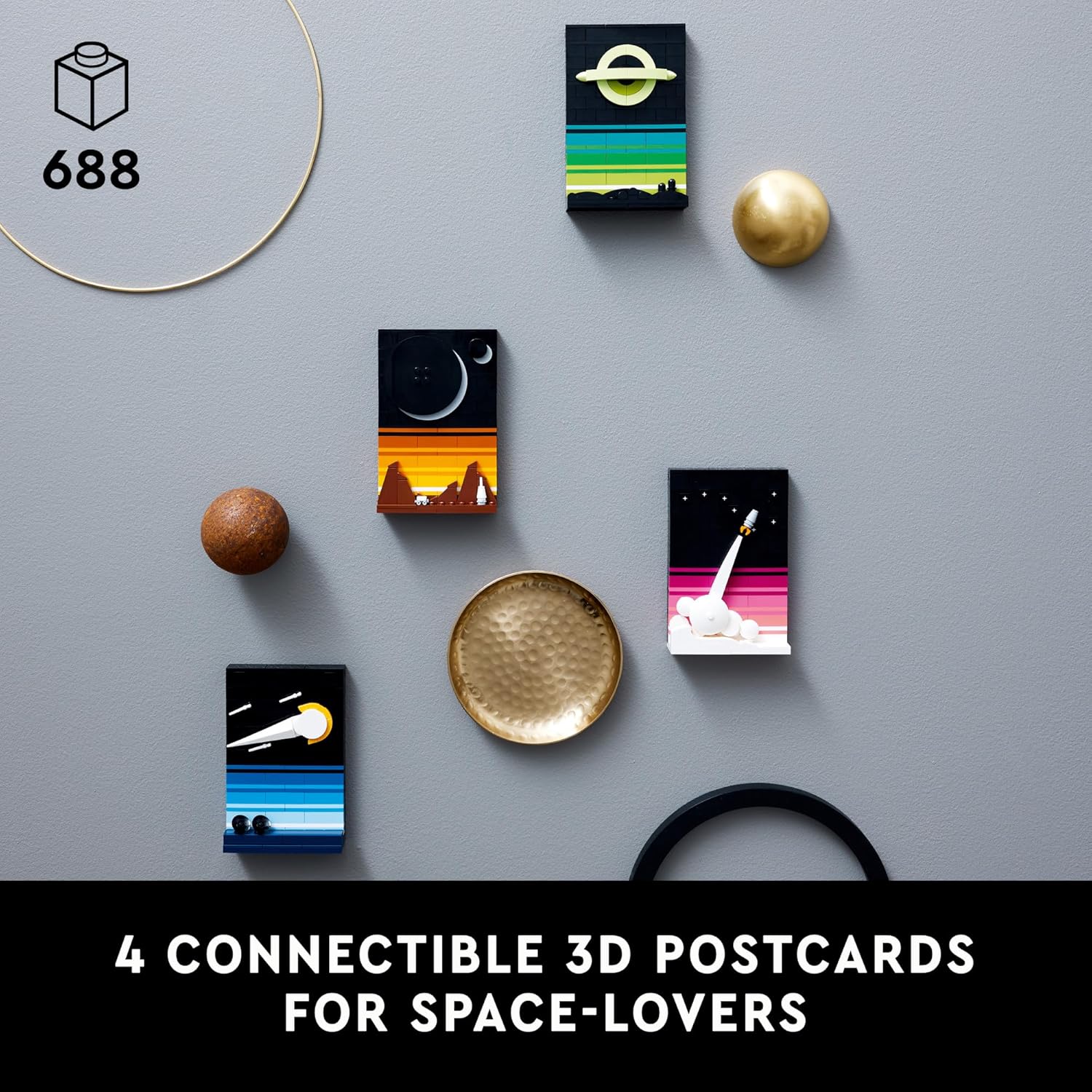 LEGO Ideas Tales of The Space Age Building Sets of Comets, Black Hole, & More for Adults 18+ - Space Themed DIY Crafts Kit for Display - Astronomy Gifts Idea - 21340