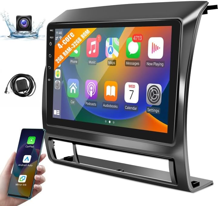 Leadfan Car Radio for Toyota Tacoma 2005-2015 Stereo with Wireless CarPlay & Android Auto, 9 inch Touch Screen Head Unit for Tacoma GPS Navigation Bluetooth WiFi FM SWC with Backup Camera