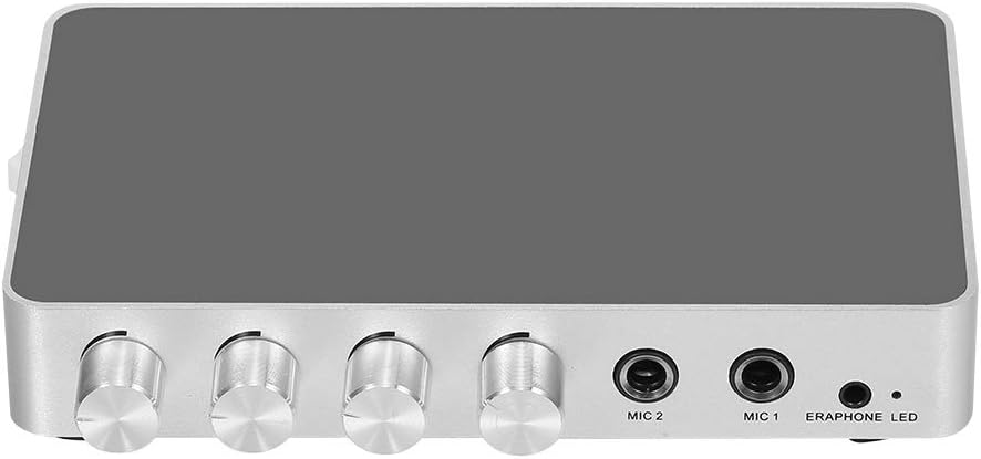 KM200 Karaoke Sound Mixer Portable Digital Stereo dio Echo System 4K/2K HDMI Karaoke Amplifier with Dual Microphone US Plug