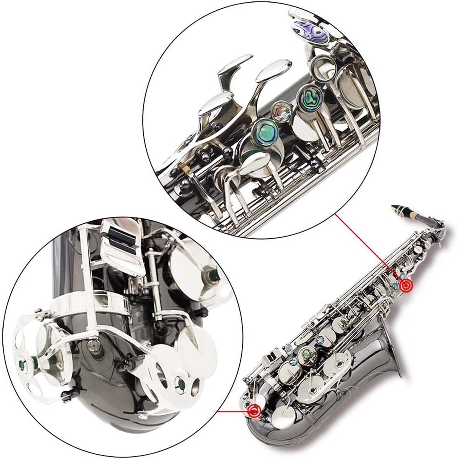 KESHUO E-Flat Alto Black-Plated Nickel Saxophone Musical Instrument Delivery Accessories Independent Packaging Wind Brass Material Brass Sax Beginners Kit