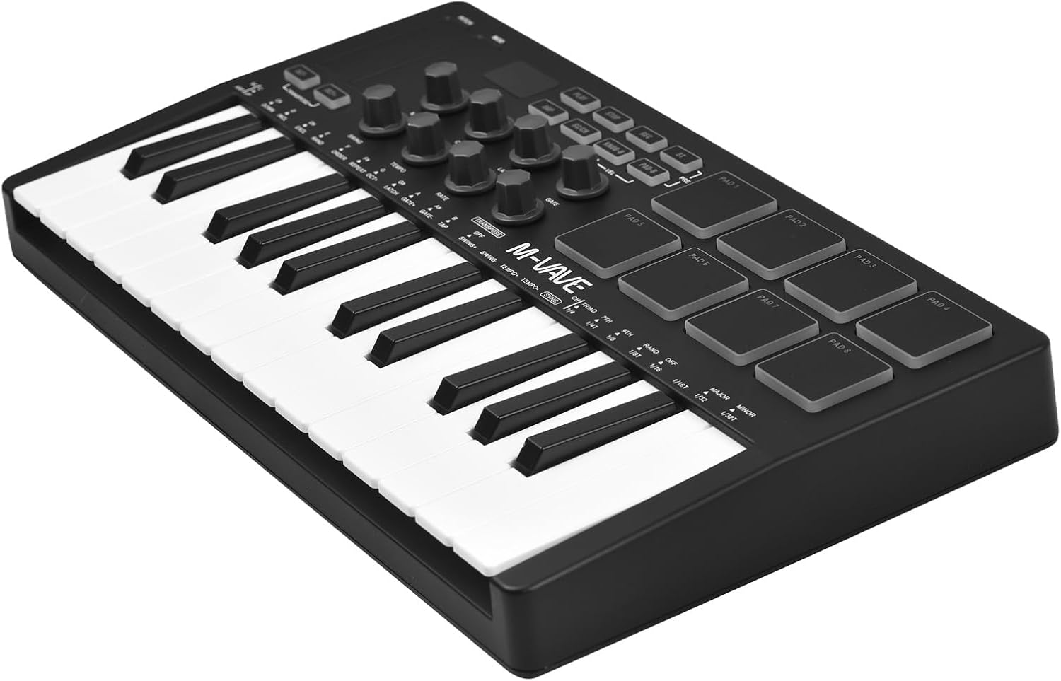 25-Key MIDI Control Keyboard Mini Portable USB Keyboard MIDI Controller with 25 Velocity Sensitive Keys 8 RGB Backlit Pads 8 Knobs