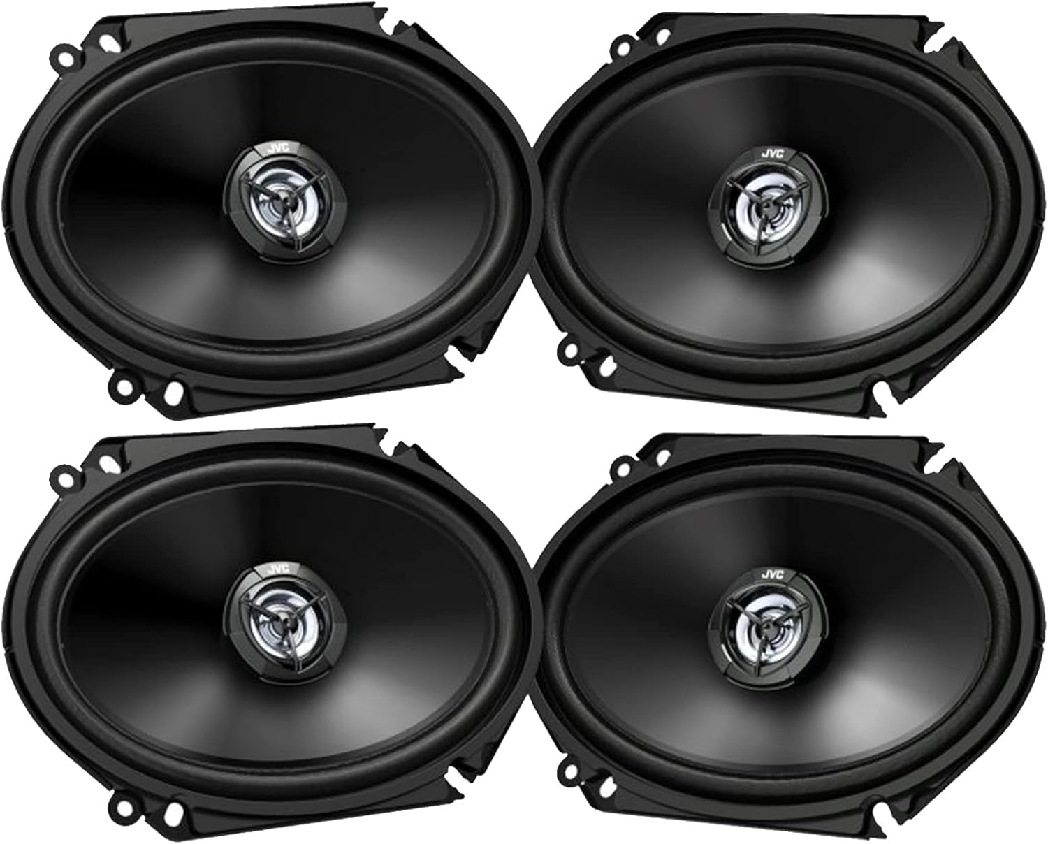 2 Pairs (Qty 4) of JVC CSDR6821 DRVN DR Series 6x8 2-Way Coaxial 300W Max Power Automotive Car Audio Stereo Speakers