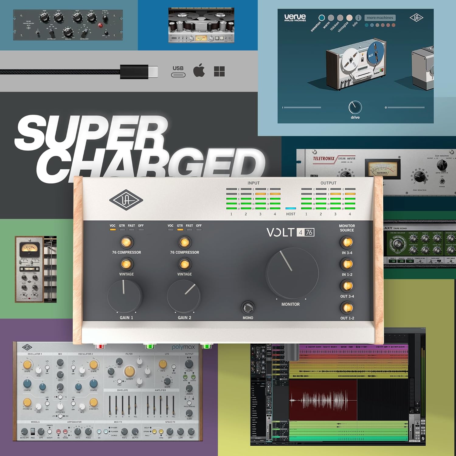 Universal Audio Volt 476 USB Recording Studio Audio Interface