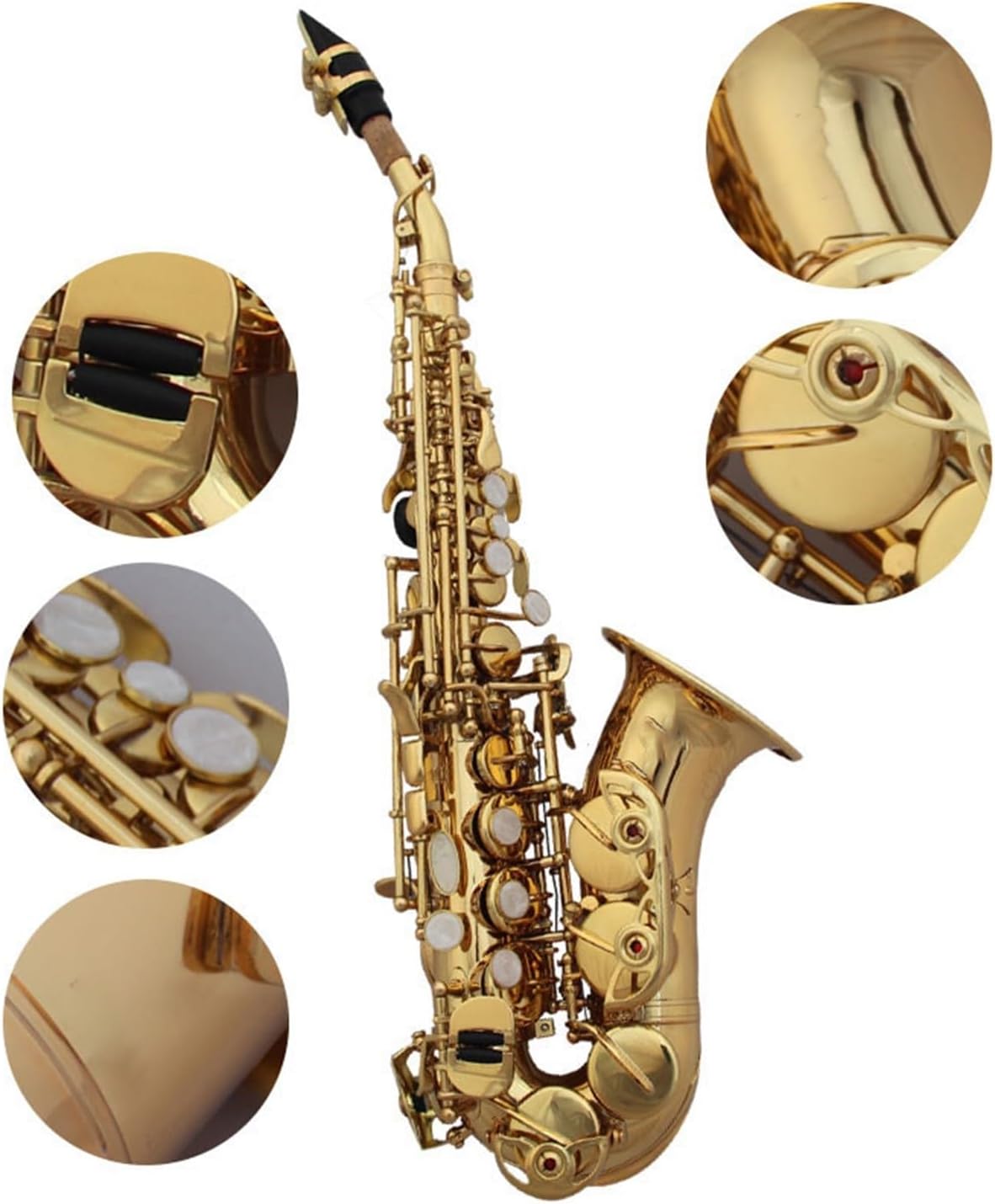 B Flat Bent Pipe Tenor Saxophone Gold Adult Bent Pipe Small Saxophone Wind Instrument
