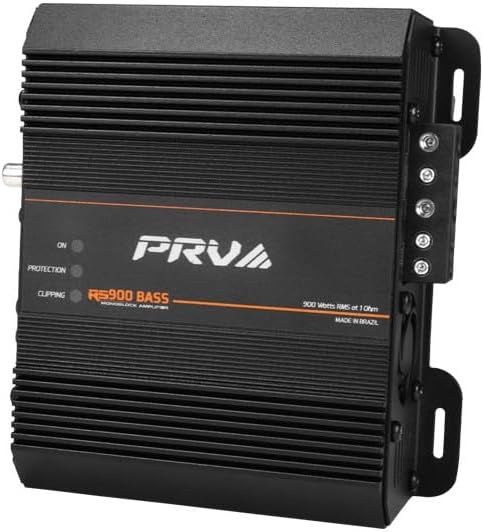 PRV AUDIO 900 Watts Mono Subwoofer Car Audio Amplifier RS900 BASS 1 Ohm – 12 Volts Monoblock Class D Amp, Built-in Crossover & Bass Boost with High Level Inputs