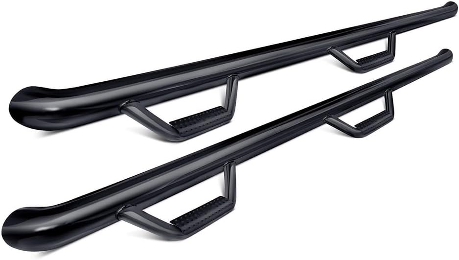 RealTruck Nerf Steps for Toyota Tacoma | Wheel-to-Wheel, Heavy Duty Steel, Gloss Back | T1580CC | Fits 2016-2022 Toyota Tacoma Double Cab 5' Short Bed, SRW Gas.