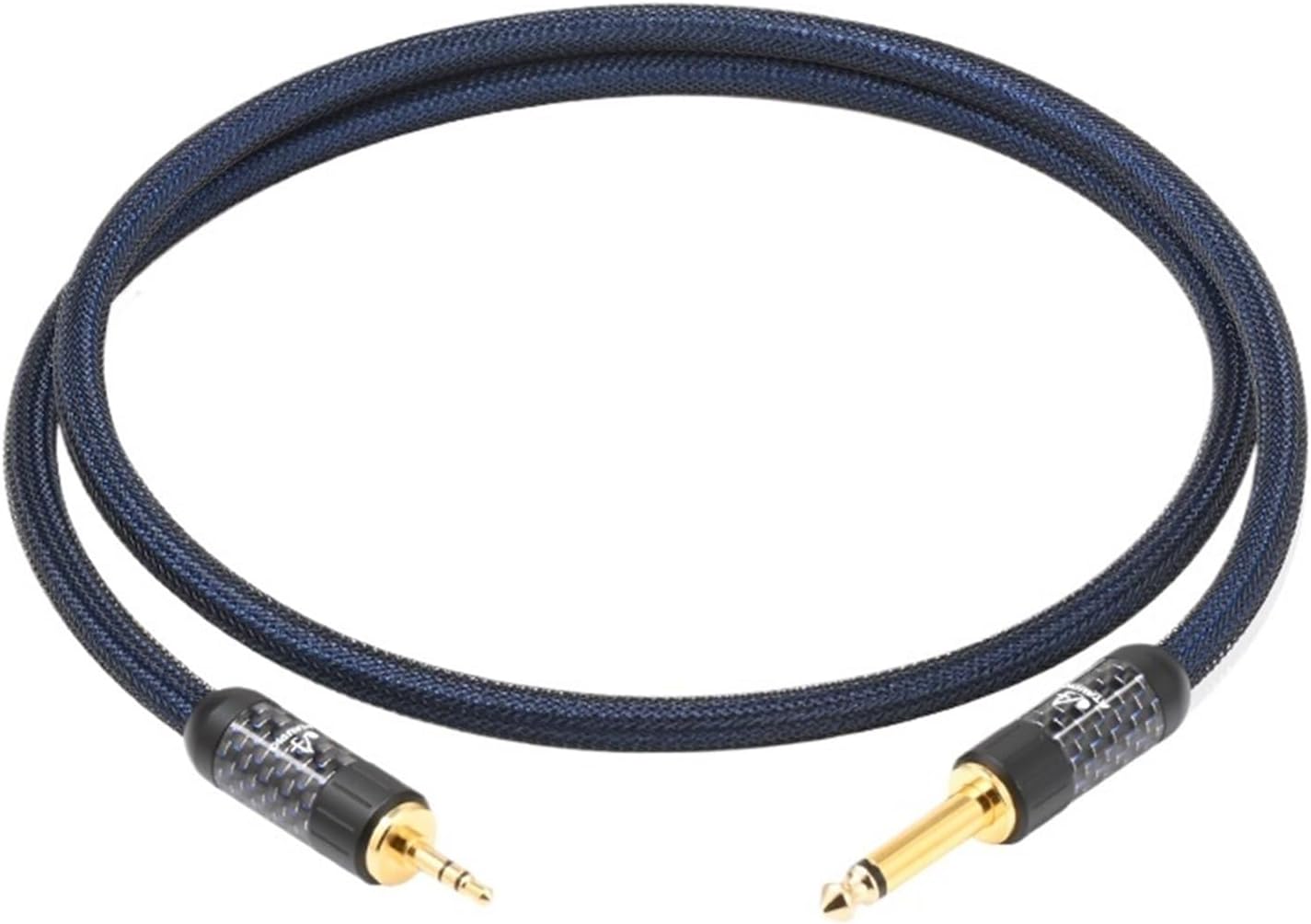 HiFi 3.5 to 6.5 Cable Pure Silver Stereo 3.5mm Jack to 6.5mm TRS/TS 1/4'' Audio Cable for Phone Mixing Console Amplifier(5m)