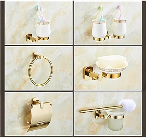 Shower Shelves Gold Bath Sets, Towel Rack, Paper Holder, Toilet Brush Holder, Hooks Bathing Accessories (Color : Corner Shelf)
