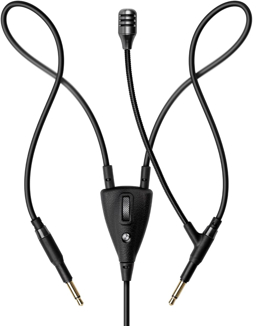 MEZE AUDIO | Boom Mic | Omnidirectional Clear Audio Plug-and-Play Boom Microphone | for Gaming and Remote Work | 3.5mm Male to Dual TS Mono 3.5mm Male Connector Plug | Cable Length 2.50m/8.2ft