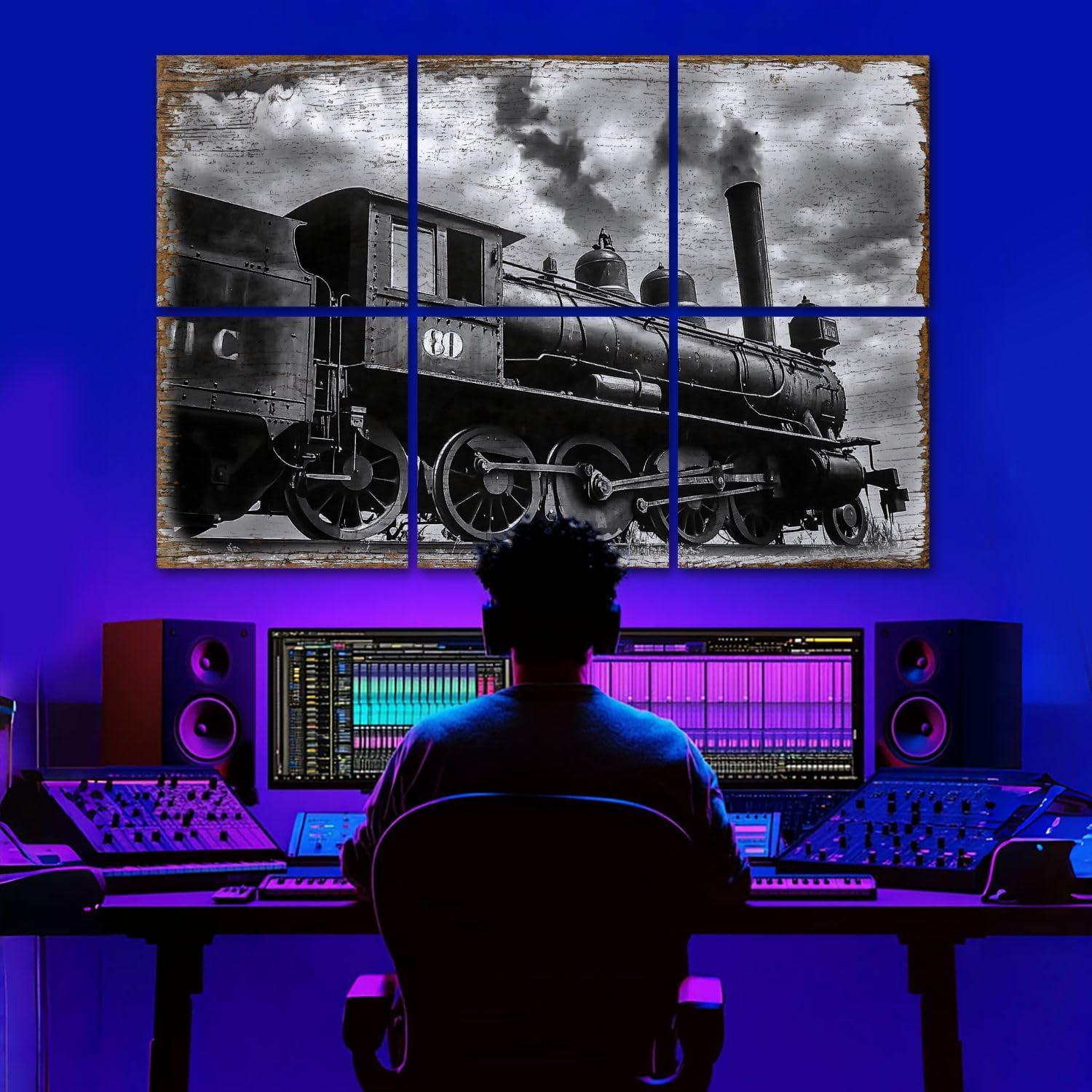 6 Pack Art Acoustic Panels WK S Railroad Engine 250 Sound Absorbing Panel 48